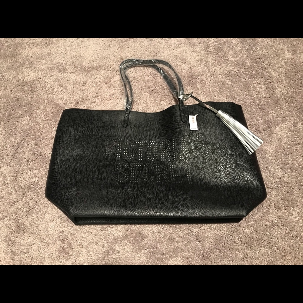 Victoria’s Secret Black leather tote